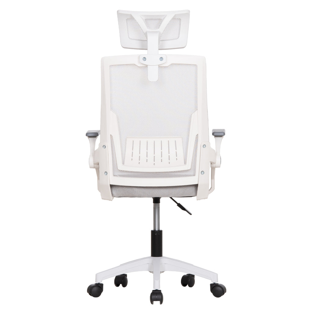 ΚΑΡΕΚΛΑ ΓΡΑΦΕΙΟΥ MATRON HM1226.02 ΛΕΥΚΟ PP--ΑΝΟΙΧΤΟ ΓΚΡΙ MESH 59x55x115Υεκ