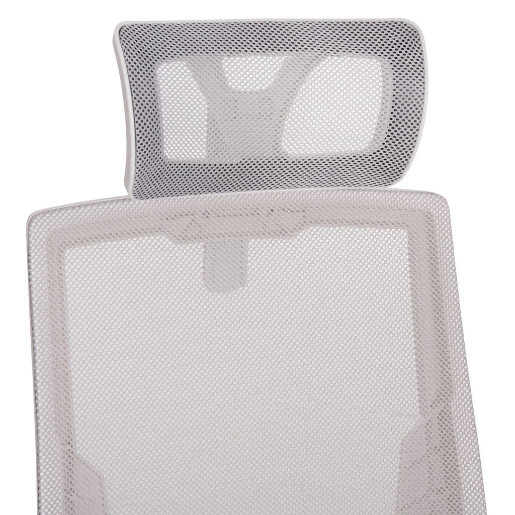 ΚΑΡΕΚΛΑ ΓΡΑΦΕΙΟΥ MATRON HM1226.02 ΛΕΥΚΟ PP--ΑΝΟΙΧΤΟ ΓΚΡΙ MESH 59x55x115Υεκ