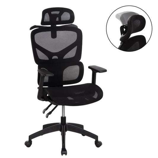 ΚΑΡΕΚΛΑ ΓΡΑΦΕΙΟΥ APEX HM1227.01 ΜΑΥΡO MESH & PP 70x66x113-130Υεκ