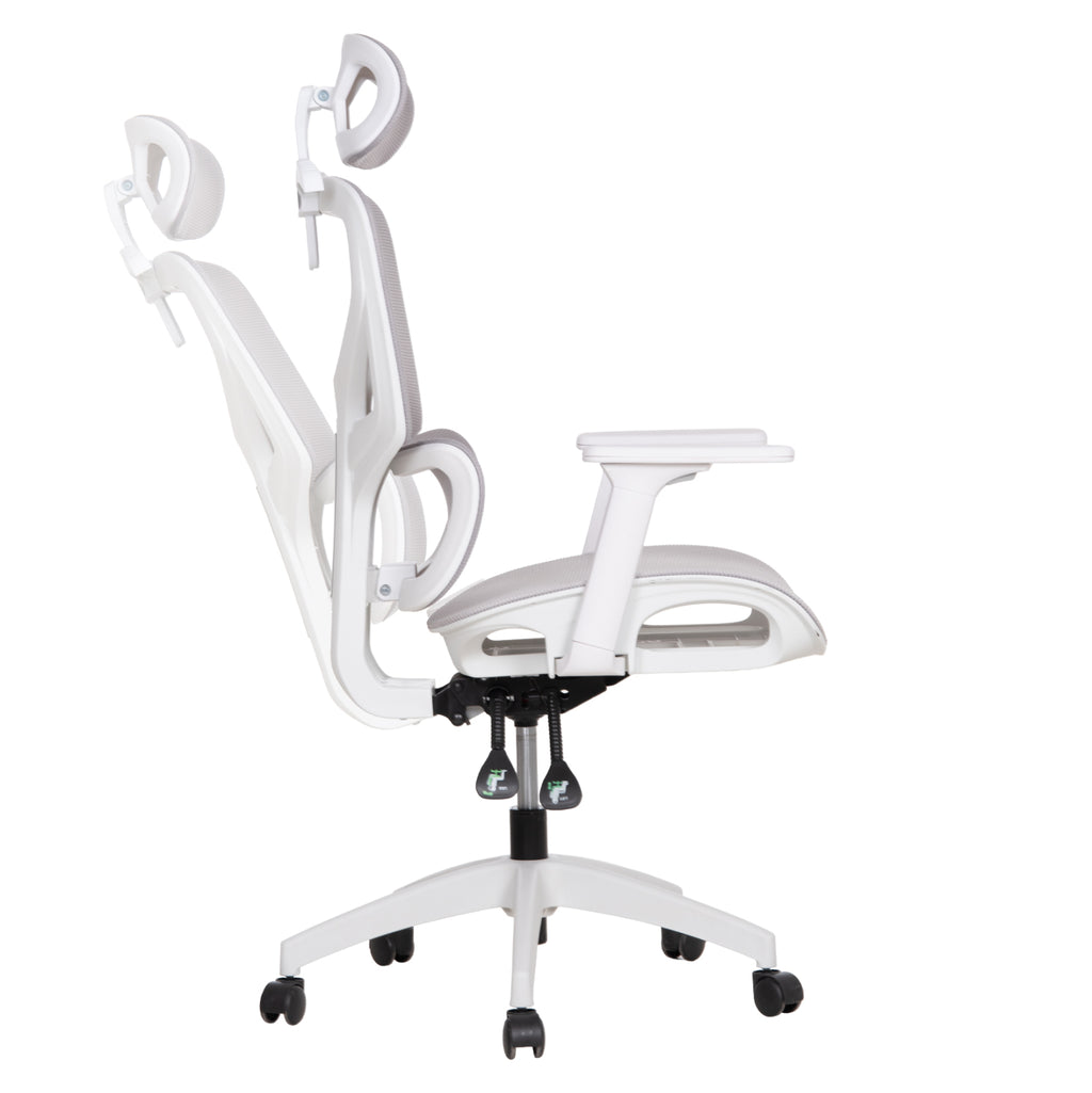 ΚΑΡΕΚΛΑ ΓΡΑΦΕΙΟΥ APEX HM1227.02 ΛΕΥΚΟ PP--ΑΝΟΙΧΤΟ ΓΚΡΙ MESH 70x66x113-130Υεκ
