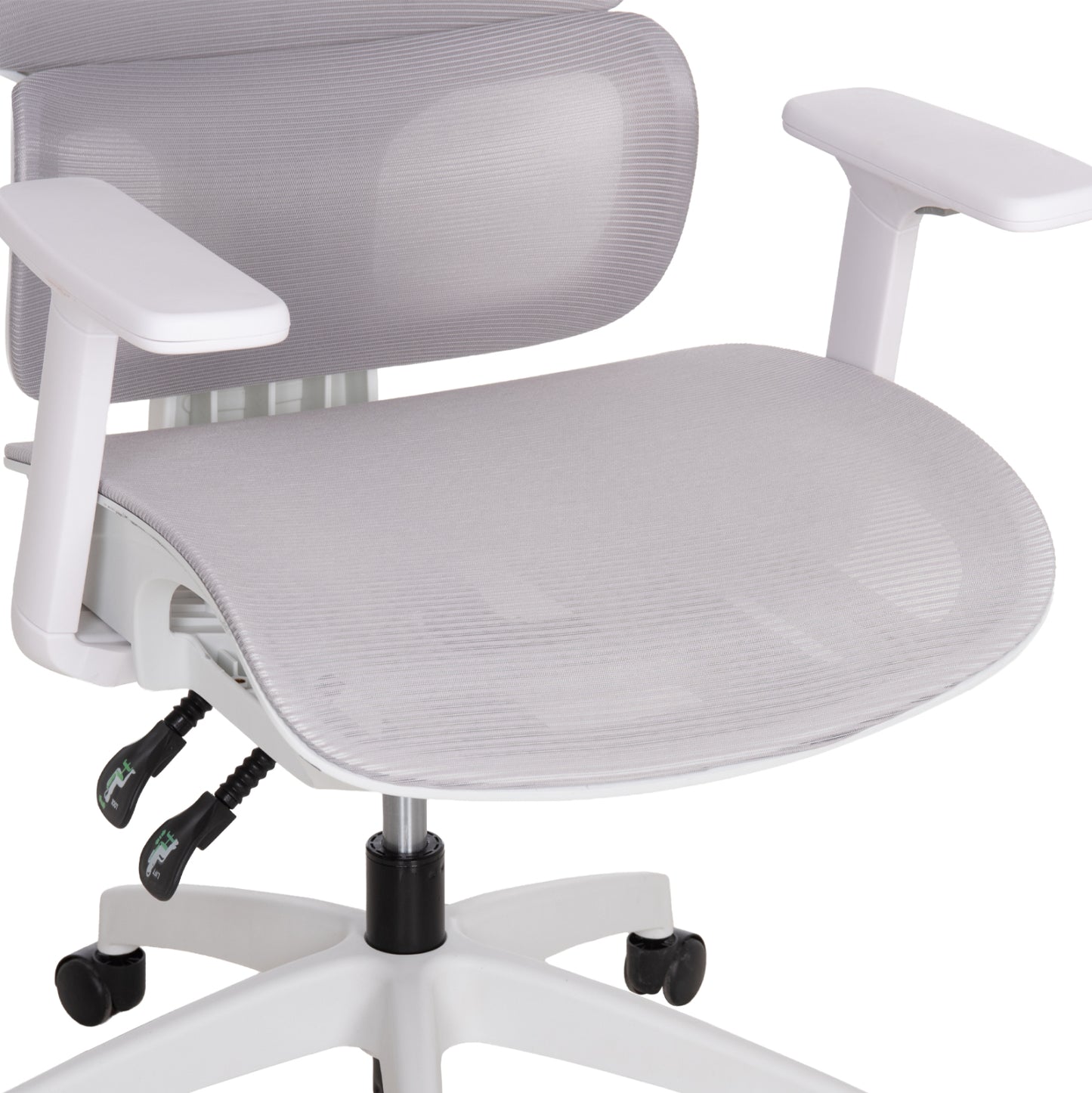 ΚΑΡΕΚΛΑ ΓΡΑΦΕΙΟΥ APEX HM1227.02 ΛΕΥΚΟ PP--ΑΝΟΙΧΤΟ ΓΚΡΙ MESH 70x66x113-130Υεκ