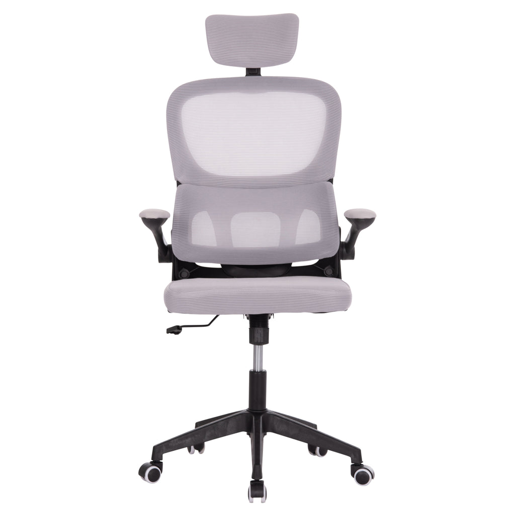 ΚΑΡΕΚΛΑ ΓΡΑΦΕΙΟΥ BASTON HM18236.02 ΓΚΡΙ MESH & ΜΑΥΡΟ PP ΣΚΕΛΕΤΟΣ 64x60x127Υεκ.