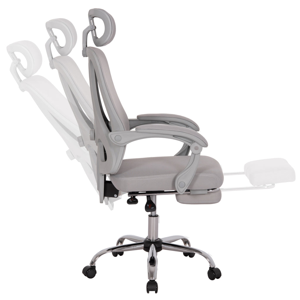 ΚΑΡΕΚΛΑ ΓΡΑΦΕΙΟΥ BARNET HM18258.02 ΓΚΡΙ MESH-ΓΚΡΙ ΣΚΕΛΕΤΟΣ NYLON 61x62x123Υ