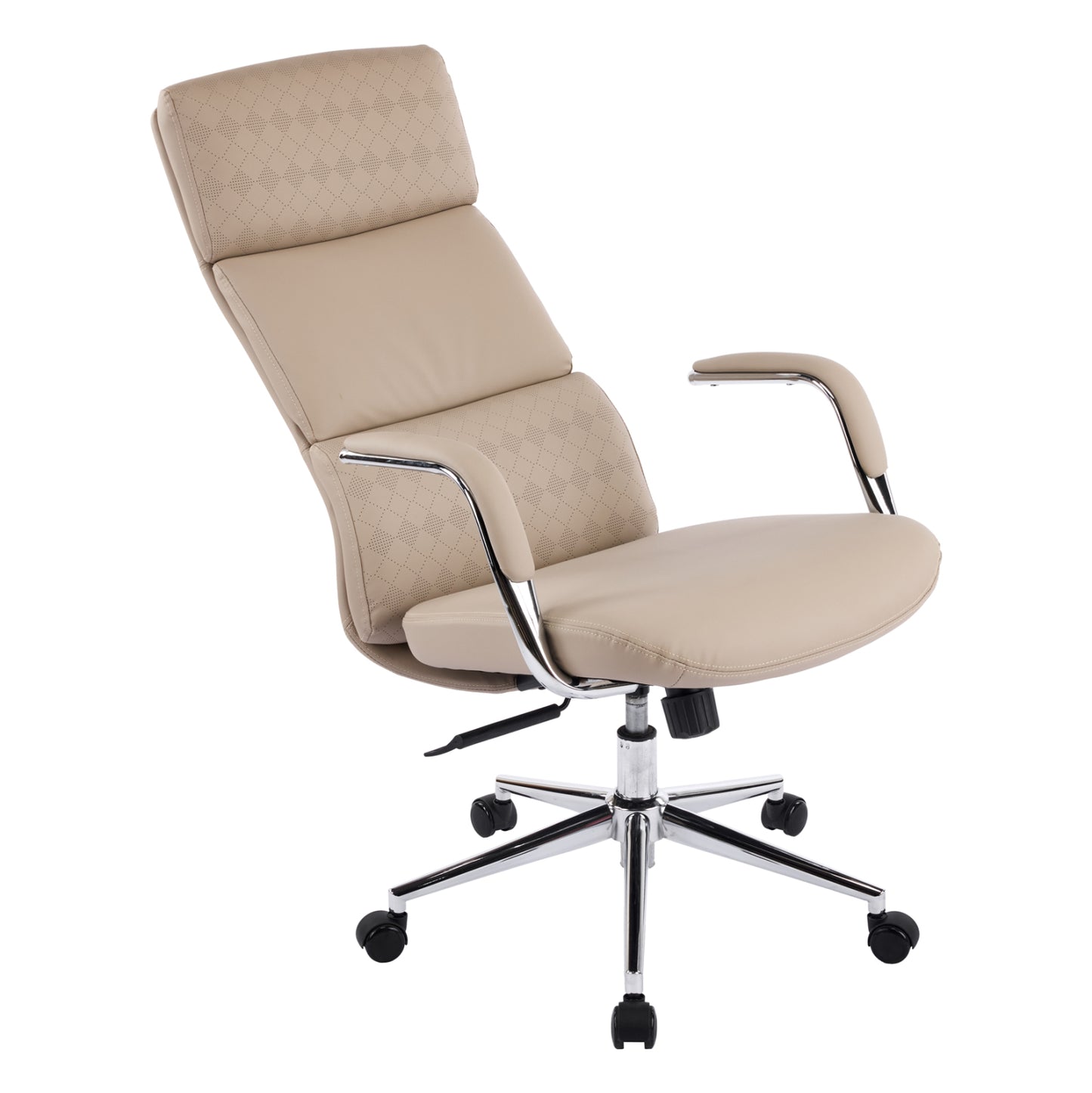 ΚΑΡΕΚΛΑ ΓΡΑΦΕΙΟΥ MEITE HM18353.02 ΜΠΕΖ PU ΔΕΡΜΑ--ΒΑΣΗ ΧΡΩΜΙΟΥ 66x71x127Υεκ