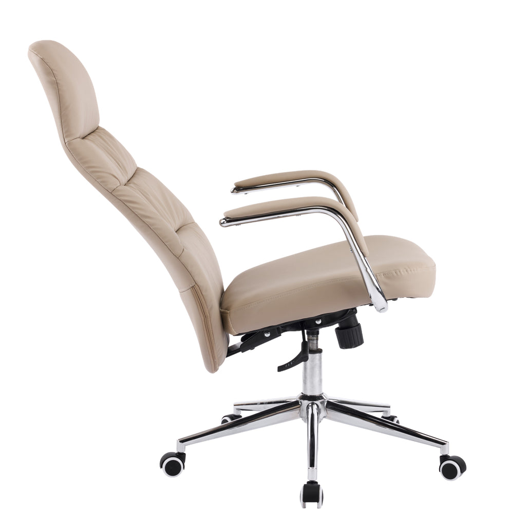 ΚΑΡΕΚΛΑ ΓΡΑΦΕΙΟΥ TEETER HM18355.02 ΜΠΕΖ PU ΔΕΡΜΑ--ΒΑΣΗ ΧΡΩΜΙΟΥ 67x66x121Υεκ