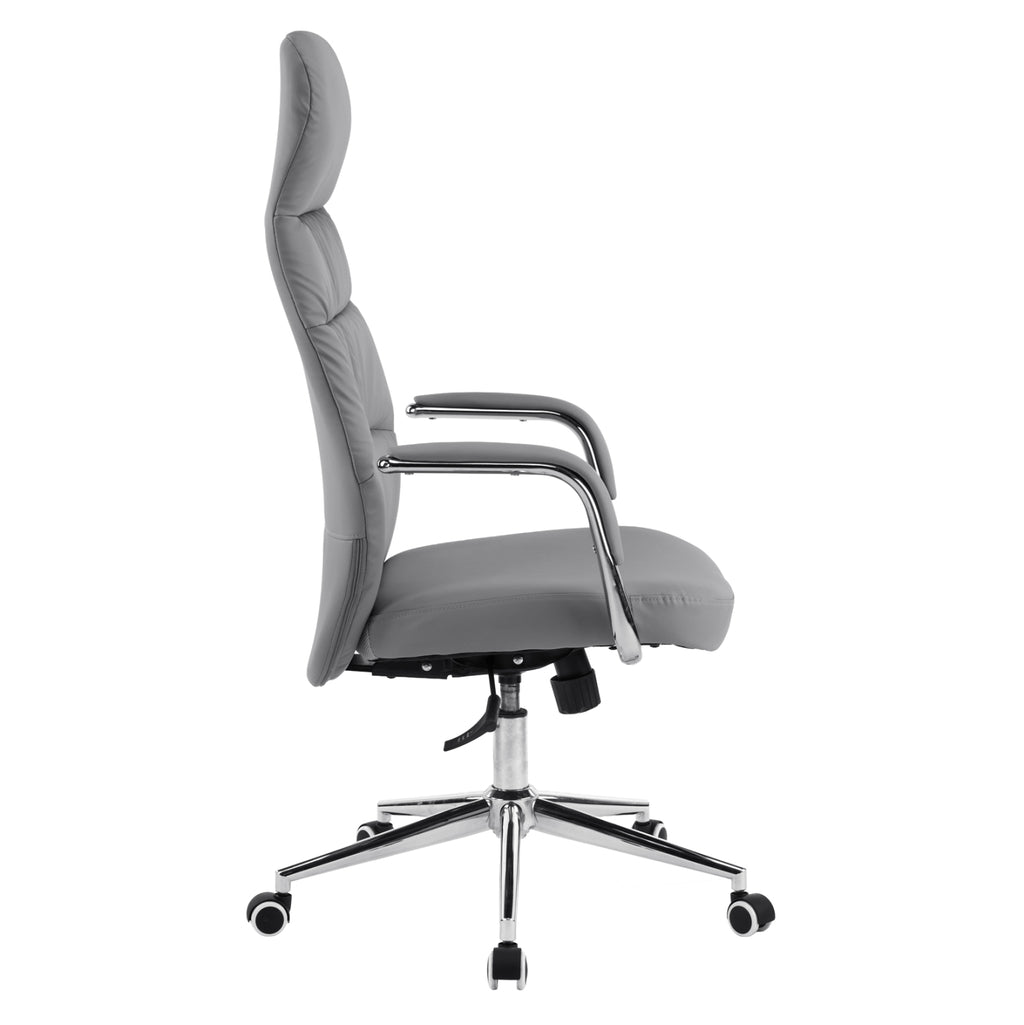 ΚΑΡΕΚΛΑ ΓΡΑΦΕΙΟΥ TEETER HM18355.10 ΓΚΡΙ PU ΔΕΡΜΑ--ΒΑΣΗ ΧΡΩΜΙΟΥ 67x66x121Υεκ
