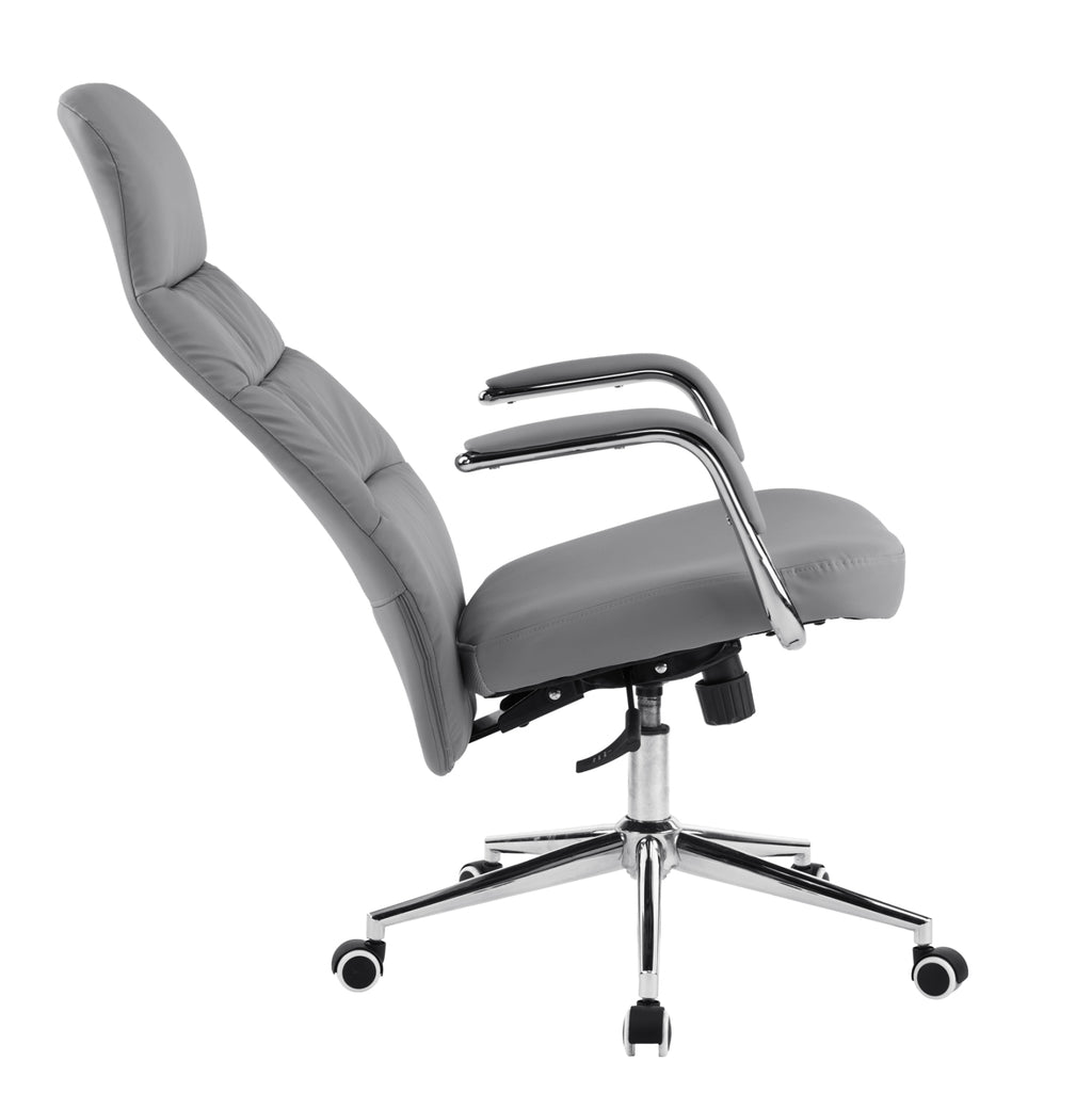 ΚΑΡΕΚΛΑ ΓΡΑΦΕΙΟΥ TEETER HM18355.10 ΓΚΡΙ PU ΔΕΡΜΑ--ΒΑΣΗ ΧΡΩΜΙΟΥ 67x66x121Υεκ
