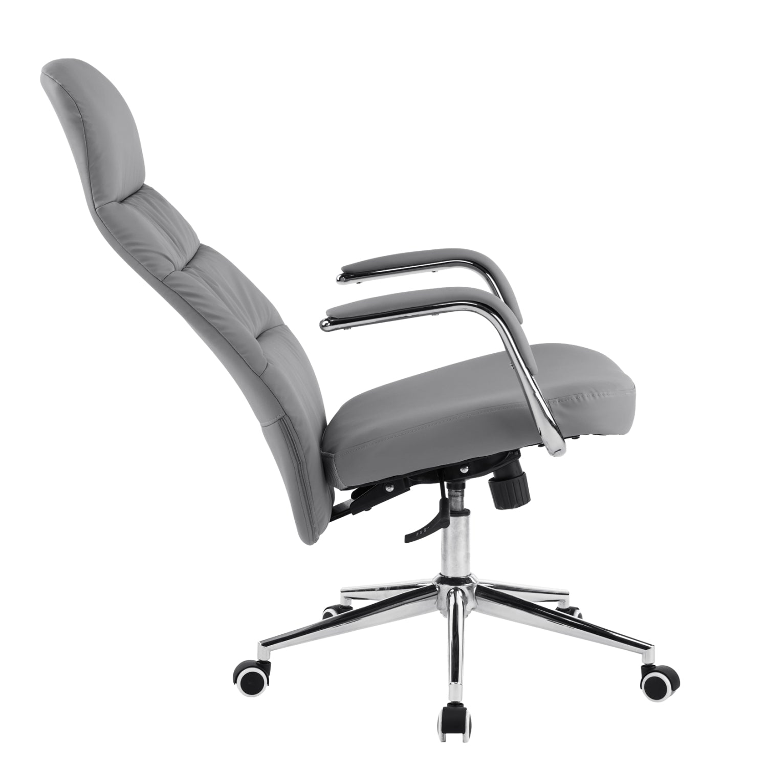 ΚΑΡΕΚΛΑ ΓΡΑΦΕΙΟΥ TEETER HM18355.10 ΓΚΡΙ PU ΔΕΡΜΑ--ΒΑΣΗ ΧΡΩΜΙΟΥ 67x66x121Υεκ