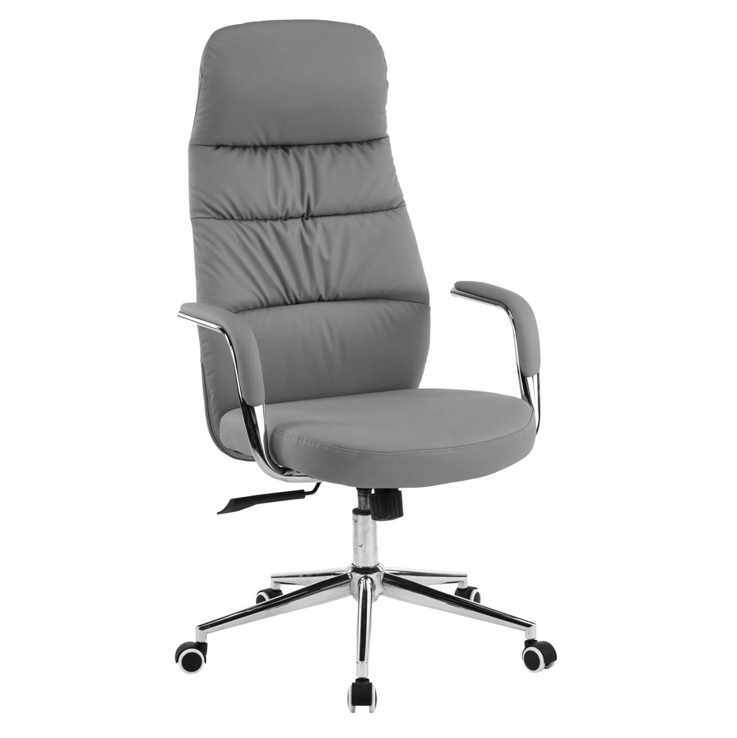 ΚΑΡΕΚΛΑ ΓΡΑΦΕΙΟΥ TEETER HM18355.10 ΓΚΡΙ PU ΔΕΡΜΑ--ΒΑΣΗ ΧΡΩΜΙΟΥ 67x66x121Υεκ