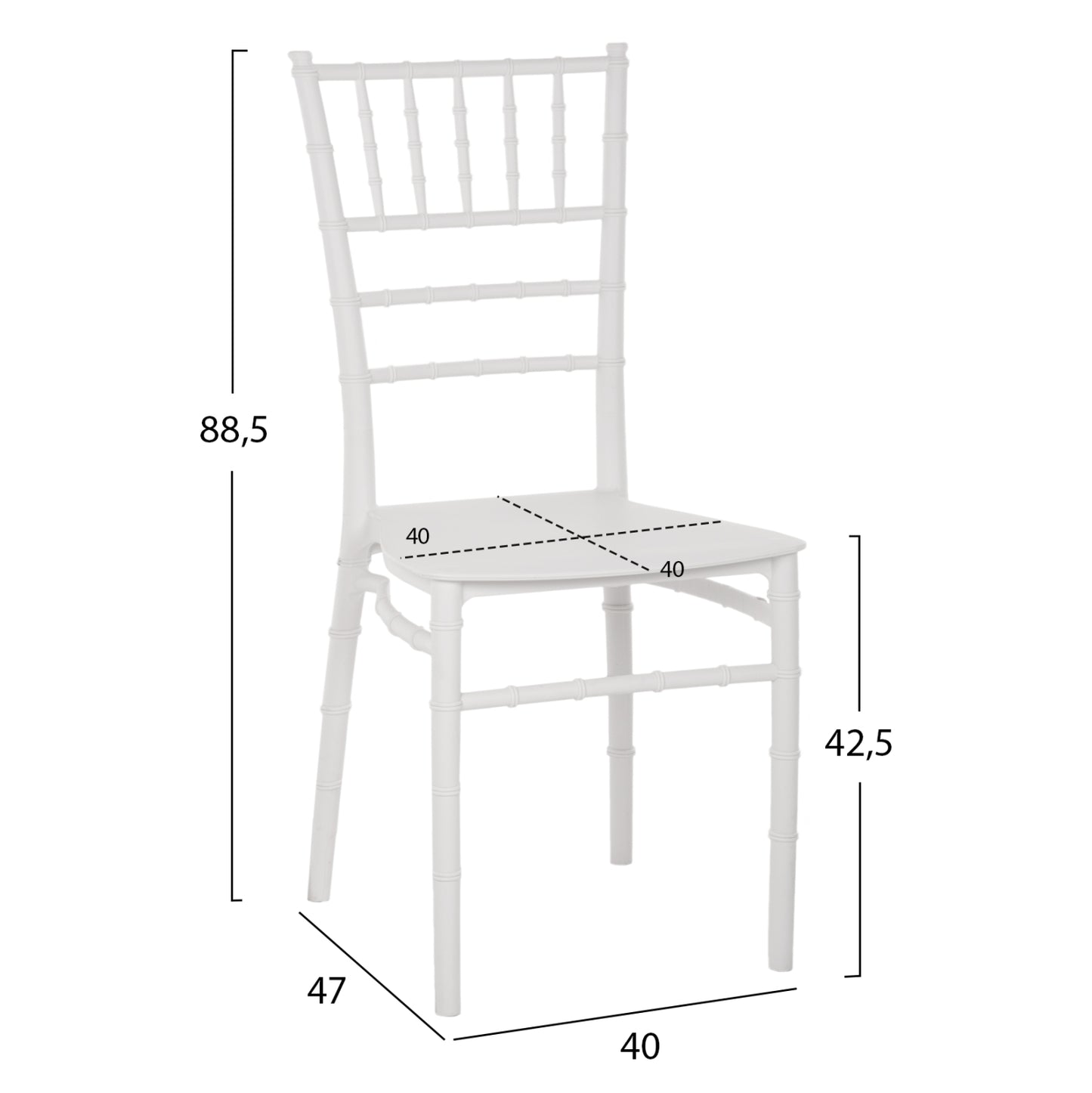 ΚΑΡΕΚΛΑ ΠΟΛΥΠΡΟΠΥΛΕΝΙΟΥ CATERING TIFFANY HM8058.31 ΛΕΥΚΟ 39x46x89Υεκ.