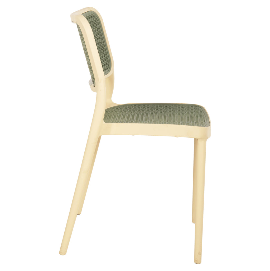 ΚΑΡΕΚΛΑ ΠΟΛΥΠΡΟΠΥΛΕΝΙΟΥ MEKO HM5934.04 ΜΠΕΖ ΜΕ OLIVE GREEN ΨΑΘΑ 51x52x80Υεκ.