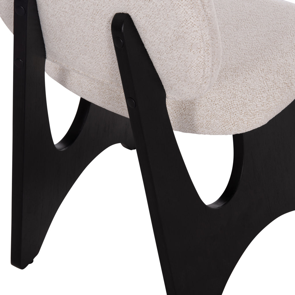 ΚΑΡΕΚΛΑ ΤΡΑΠΕΖΑΡΙΑΣ BELLISI HM18248.02 ΕΚΡΟΥ ΥΦΑΣΜΑ-PLYWOOD ΣΕ ΜΑΥΡΟ 53x56x78Υεκ.
