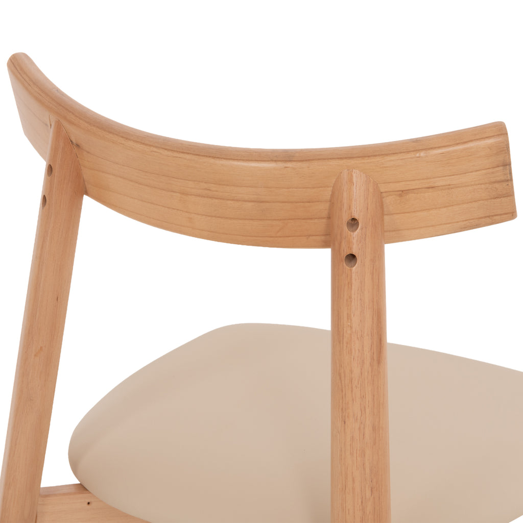 KΑΡΕΚΛΑ ΤΡΑΠΕΖΑΡΙΑΣ OSORIO HM18335.11 RUBBERWOOD ΦΥΣΙΚΟ-ΕΚΡΟΥ PU 51x55x74Υεκ