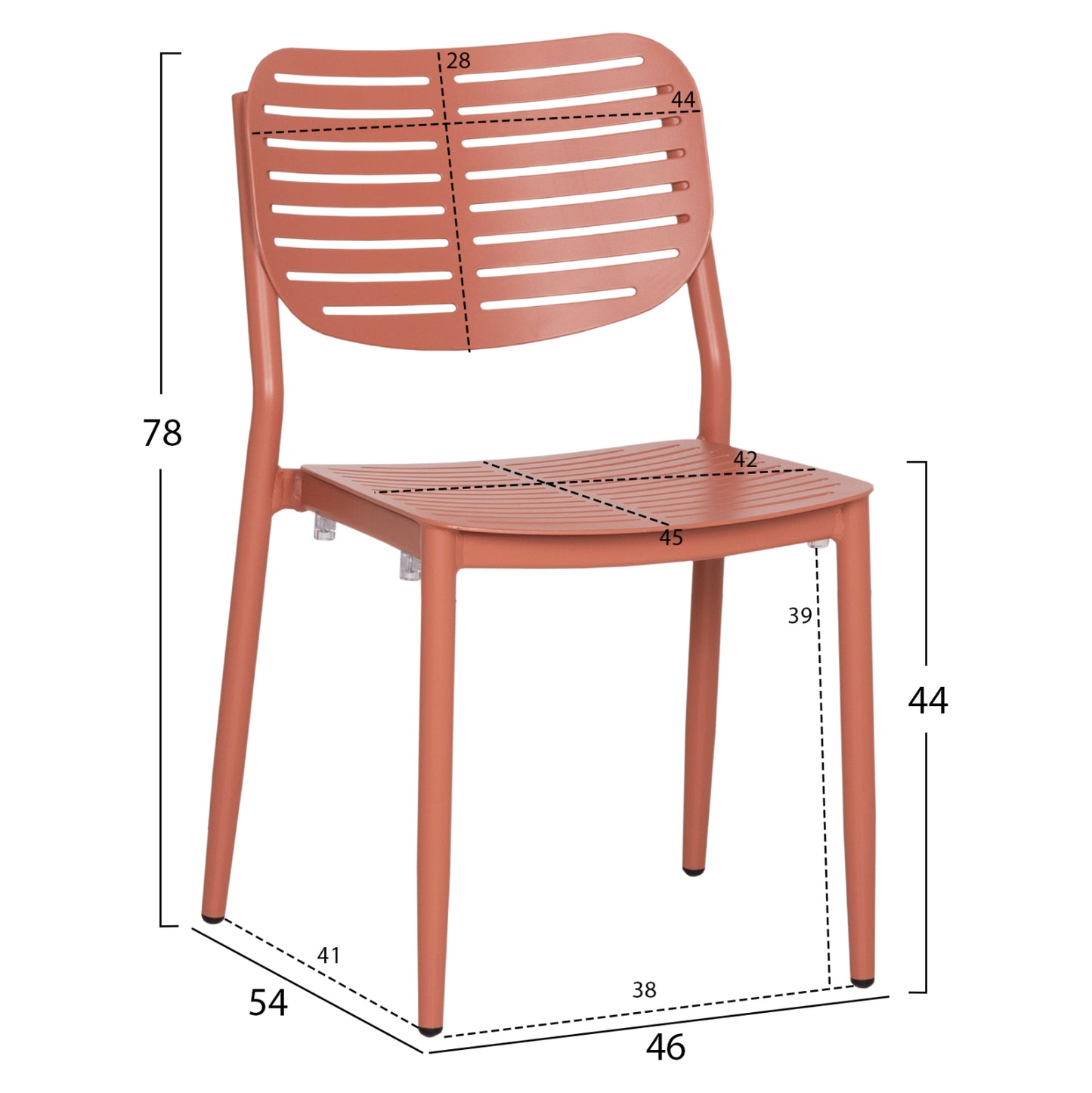 ΚΑΡΕΚΛΑ ΤΡΑΠΕΖΑΡΙΑΣ HILLIARD HM6645.08 ΑΛΟΥΜΙΝΙΟ ΣΕ TERRACOTTA 46x54x78Υεκ