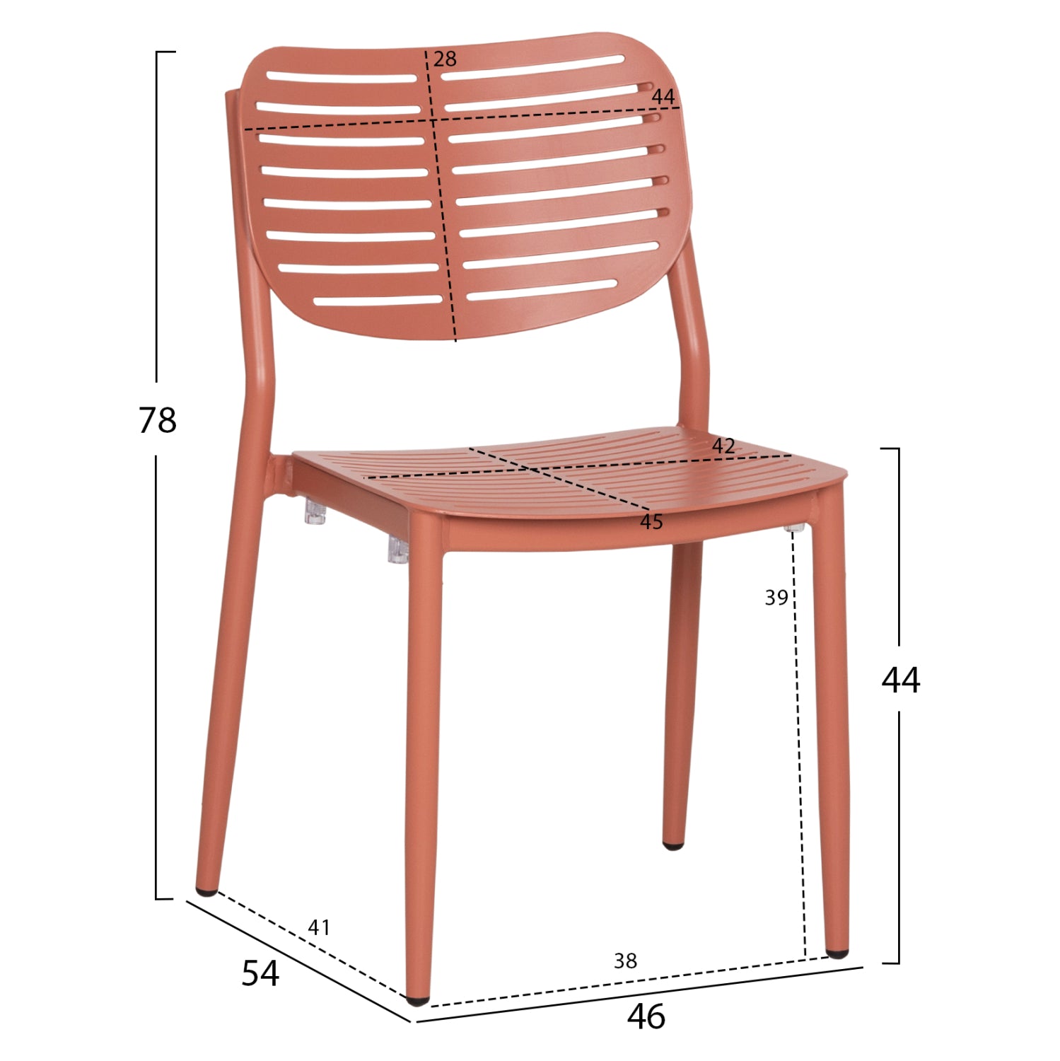 ΚΑΡΕΚΛΑ ΤΡΑΠΕΖΑΡΙΑΣ HILLIARD HM6645.08 ΑΛΟΥΜΙΝΙΟ ΣΕ TERRACOTTA 46x54x78Υεκ