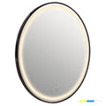 ΚΑΘΡΕΠΤΗΣ ΤΟΙΧΟΥ ΣΤΡΟΓΓΥΛΟΣ ROUNDER HM4503.01 ΑΛΟΥΜΙΝΙΟ ΣΕ ΜΑΥΡΟ-ΦΩΤΙΣΜΟΣ LED Φ80εκ.