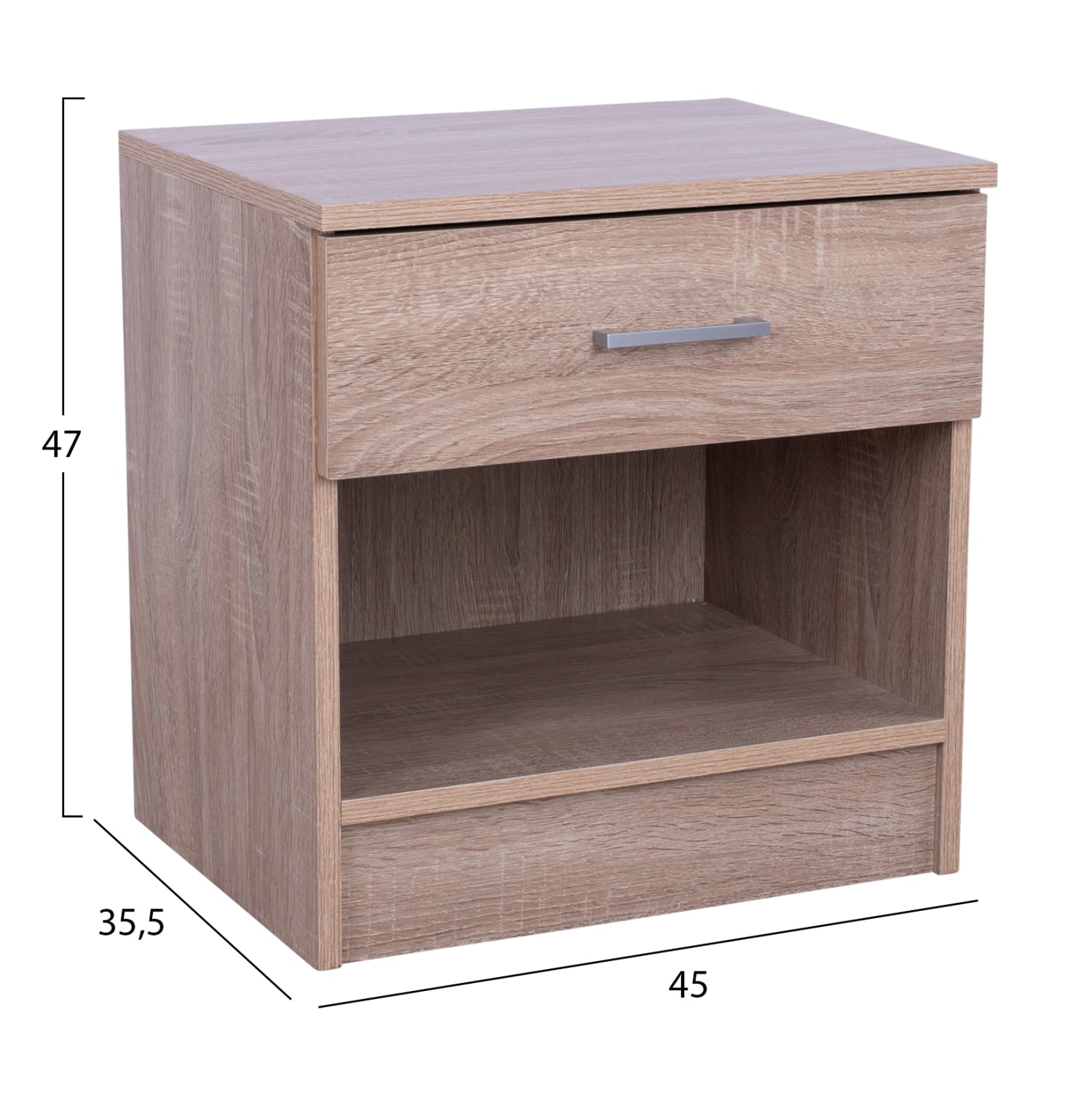 ΚΟΜΟΔΙΝΟ ΜΕ 1 ΣΥΡΤΑΡΙ LANEY SONAMA 45x35,5x47Υ εκ. HM2345.01