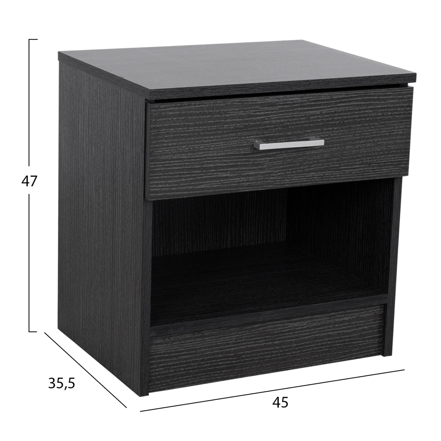 ΚΟΜΟΔΙΝΟ ΜΕ 1 ΣΥΡΤΑΡΙ LANEY ZEBRANO 45x35,5x47Υ εκ. HM2345.02
