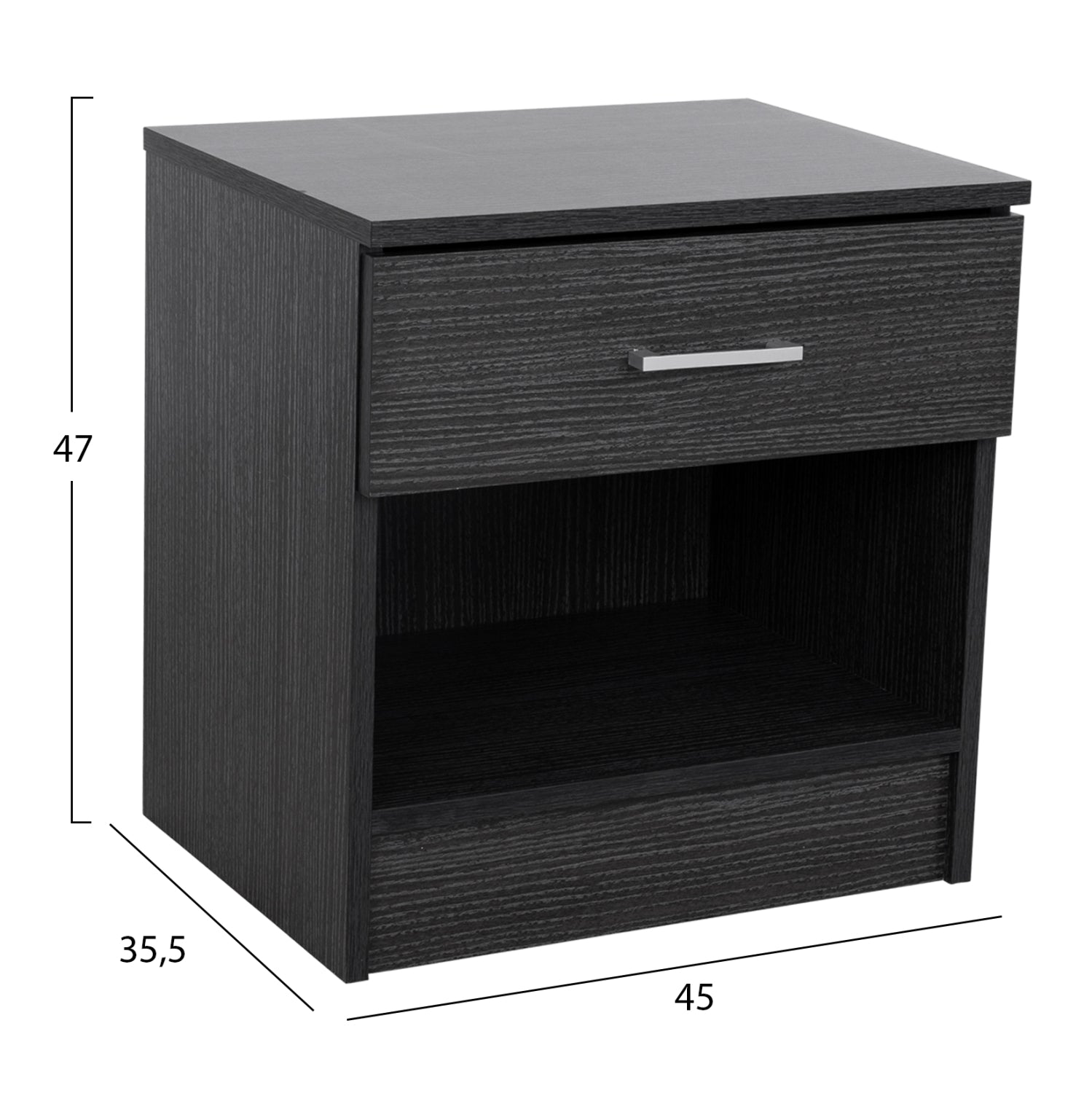 ΚΟΜΟΔΙΝΟ ΜΕ 1 ΣΥΡΤΑΡΙ LANEY ZEBRANO 45x35,5x47Υ εκ. HM2345.02