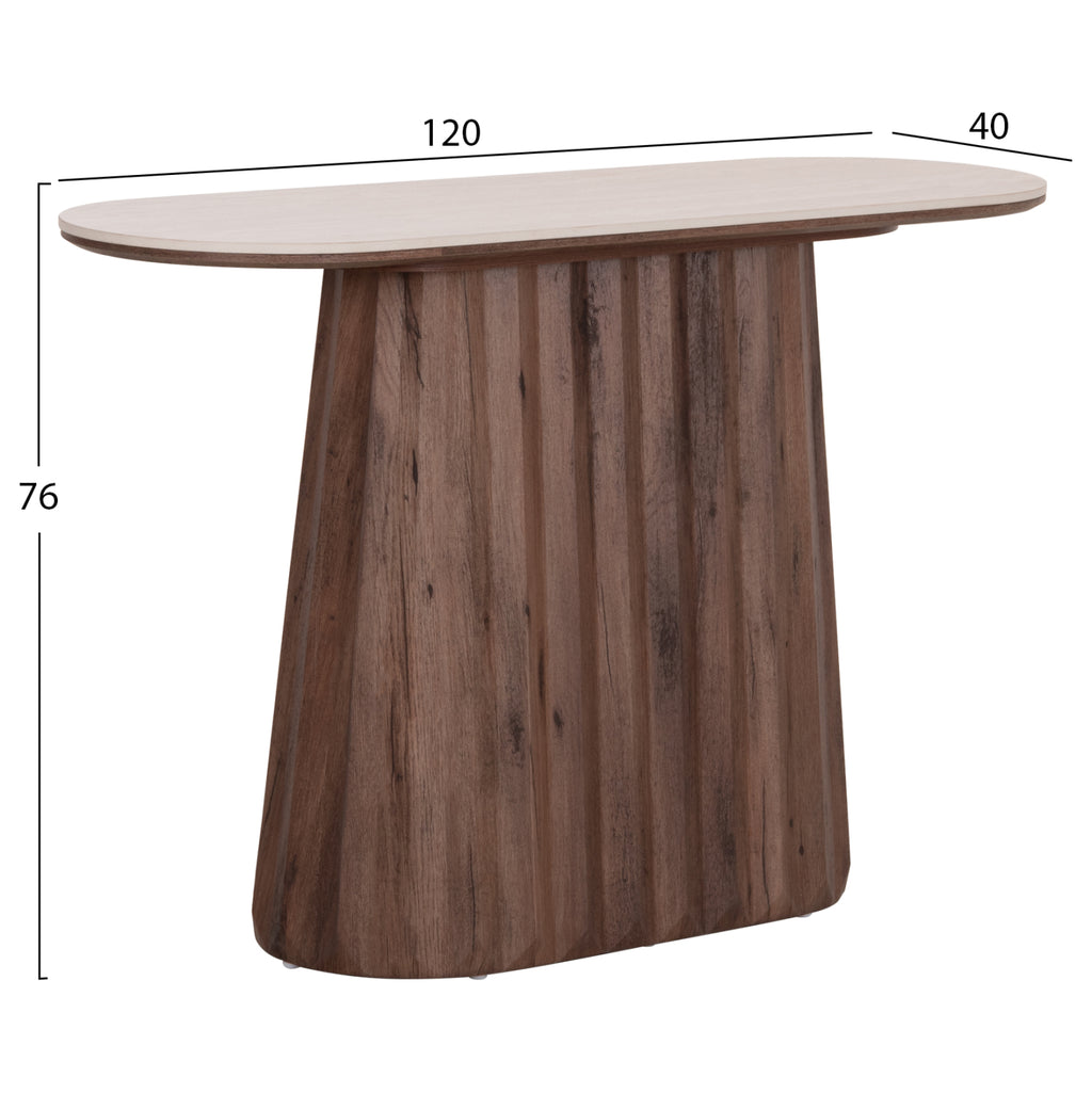 ΚΟΝΣΟΛΑ WALDEN HM18439 ΚΕΡΑΜΙΚΟ TOP ΤΡΑΒΕΡΤΙΝΑ--MDF ΒΑΣΗ ΚΑΡΥΔΙ 120x40x76Υεκ