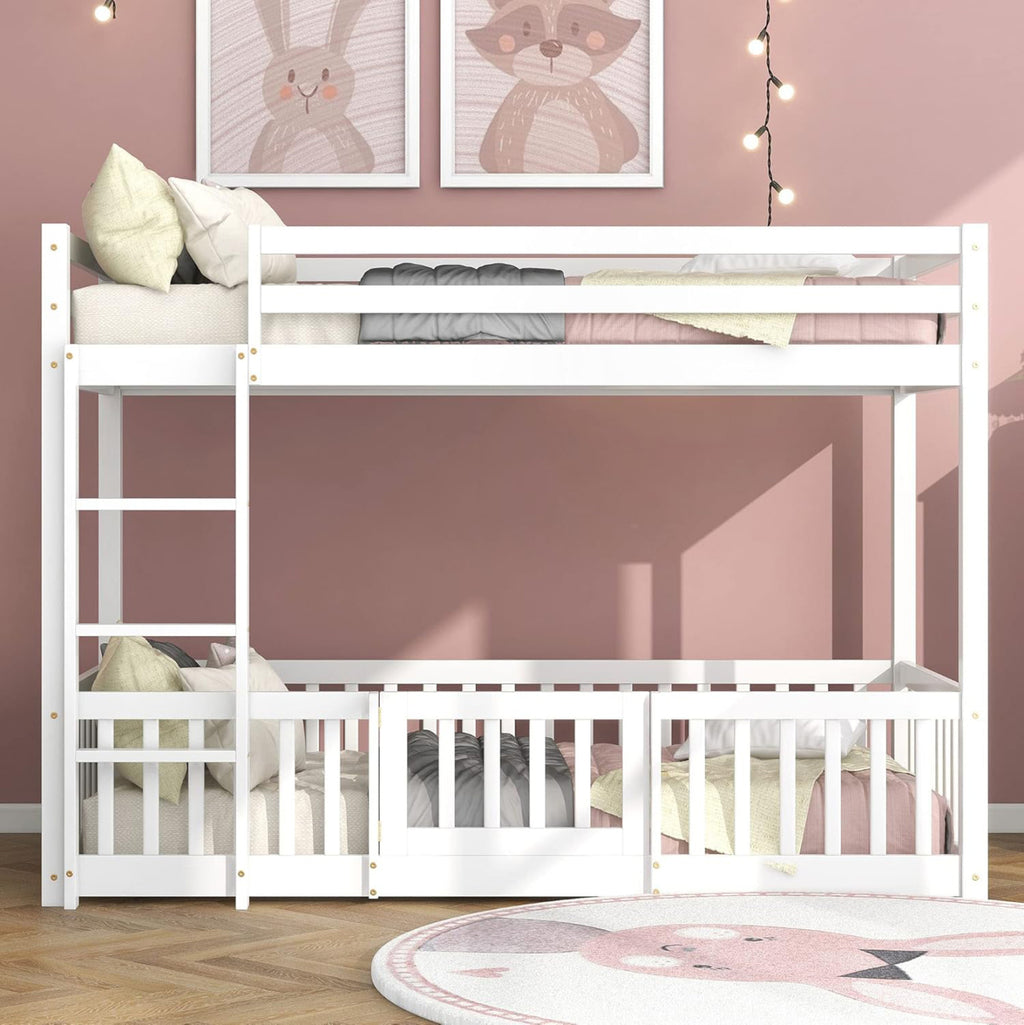 ΚΟΥΚΕΤΑ ΠΑΙΔΙΚΗ ΜΕ ΠΑΡΚΑΚΙ PLAYKID HM21312.01 ΞΥΛΟ ΠΕΥΚΟΥ ΛΕΥΚΟ--ME ΣΤΡΩΜΑ 90x190εκ