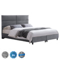 ΚΡΕΒΑΤΙ MILO ΑΠΟ ΓΚΡΙ ΒΕΛΟΥΔΟ HM628.10 ΓΙΑ ΣΤΡΩΜΑ 180x200 εκ.