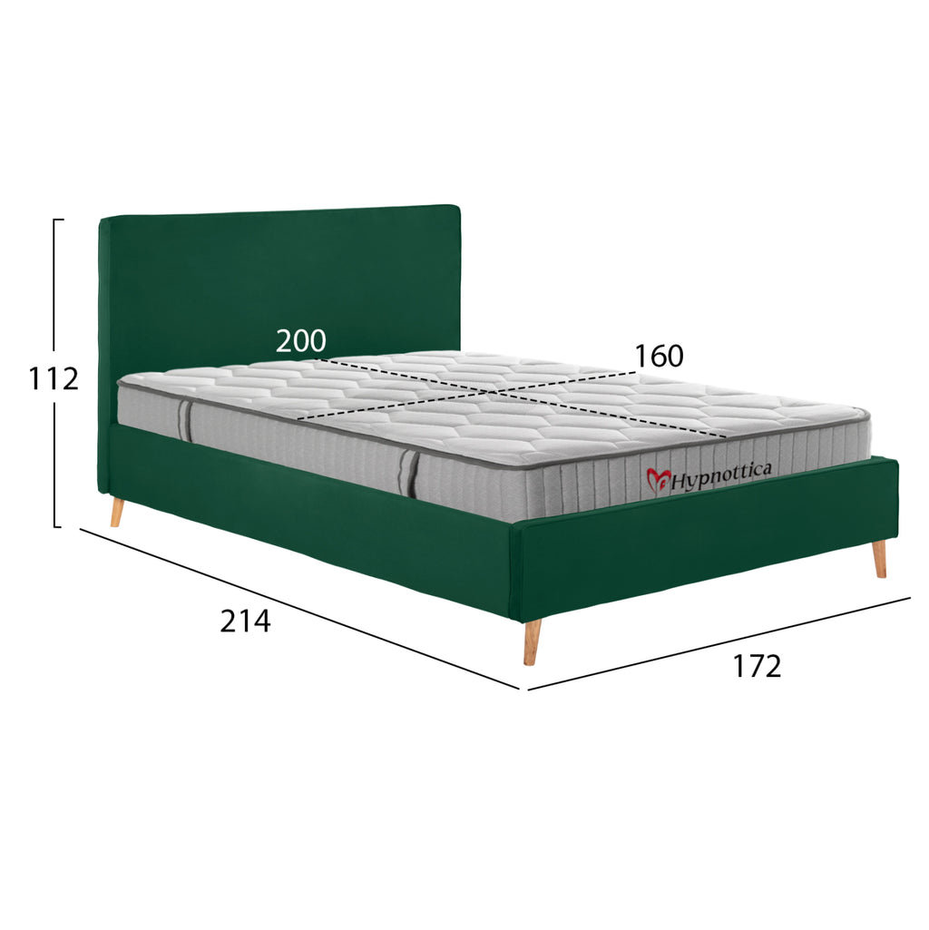 ΚΡΕΒΑΤΙ ΔΙΠΛΟ ΜΕ ΣΤΡΩΜΑ INDRA HM10769.04 ΒΕΛΟΥΔΟ ΚΥΠΑΡΙΣΣΙ--ΓΙΑ ΣΤΡΩΜΑ 160x200εκ