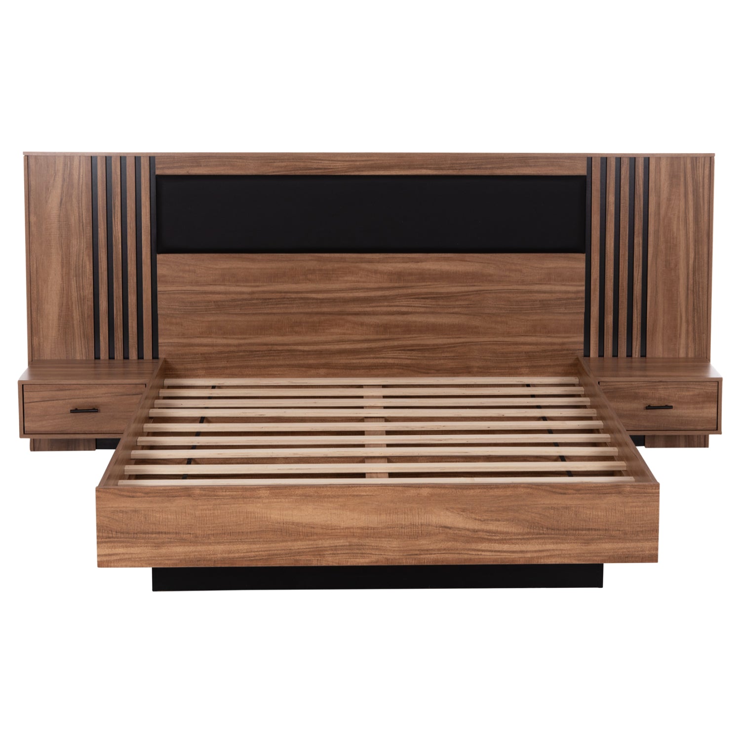 ΚΡΕΒΑΤΙ ΔΙΠΛΟ & ΣΤΡΩΜΑ HARRY HM10914.01 ΜΕΛΑΜΙΝΗ ΦΥΣΙΚΟ ΞΥΛΟΥ-ΜΑΥΡΟ--ΓΙΑ 160x200εκ