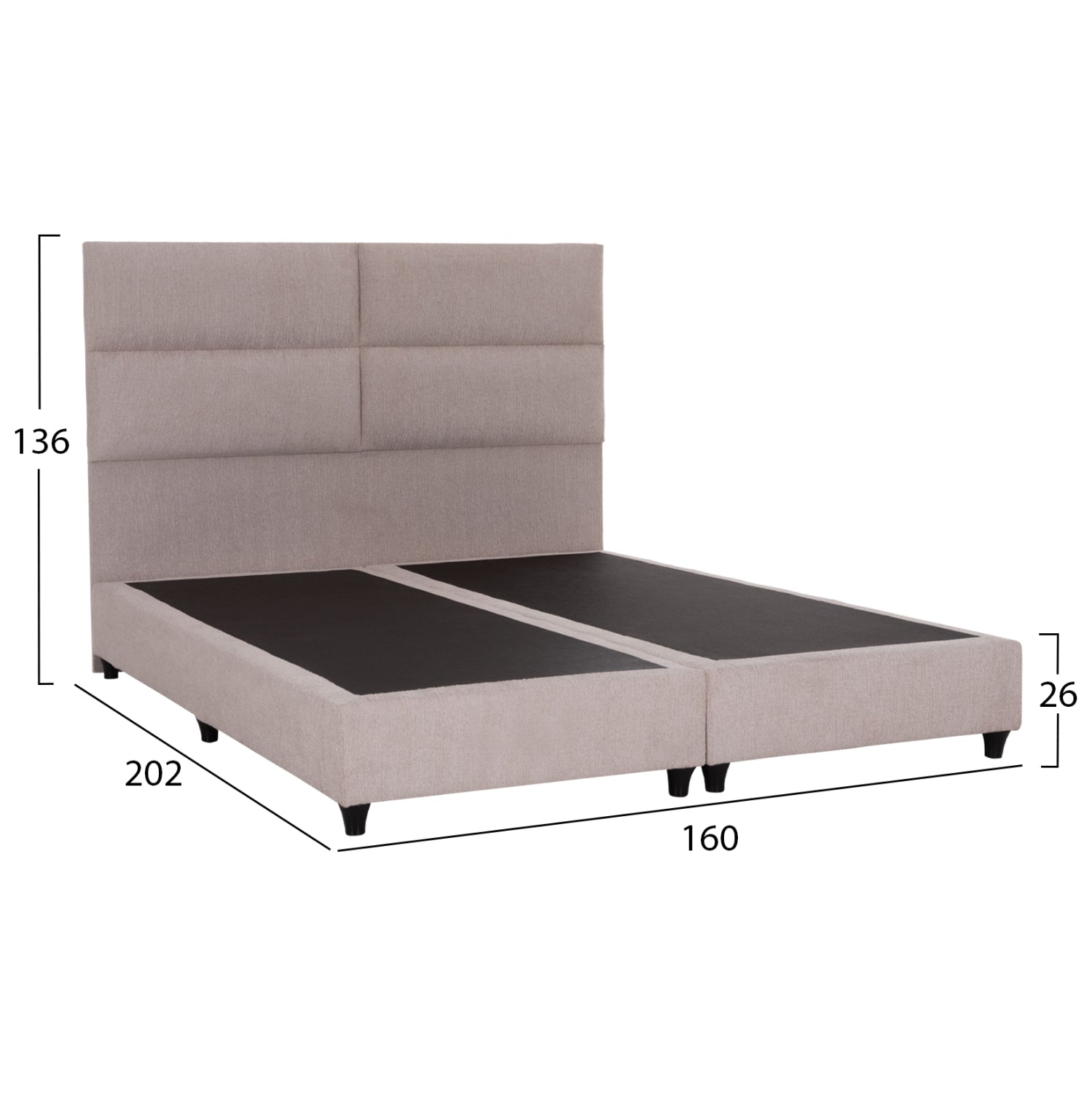 ΚΡΕΒΑΤΙ MILO HM616.32 ΜΠΕΖ ΥΦΑΣΜΑ ΓΙΑ ΣΤΡΩΜΑ 160x200εκ