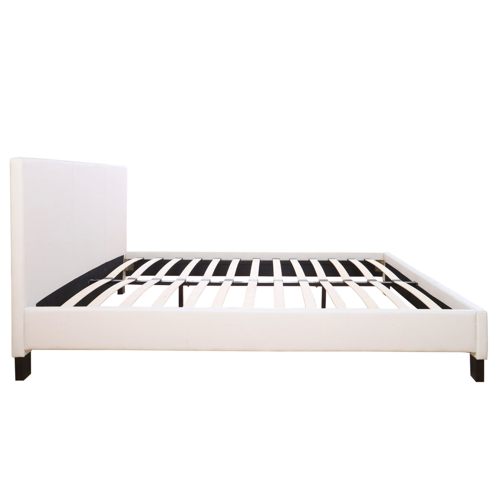 ΚΡΕΒΑΤΙ ΜΕ ΣΤΡΩΜΑ BECCA HM21283.01 ΛΕΥΚΟ PU--ΓΙΑ 150x200εκ