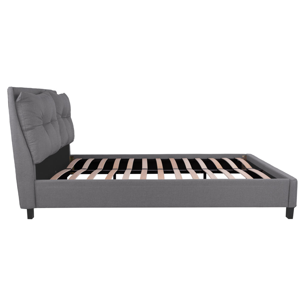 ΚΡΕΒΑΤΙ ΜΕ ΣΤΡΩΜΑ BILLIE HM21284.03 ΓΚΡΙ ΥΦΑΣΜΑ--ΓΙΑ 160x200εκ