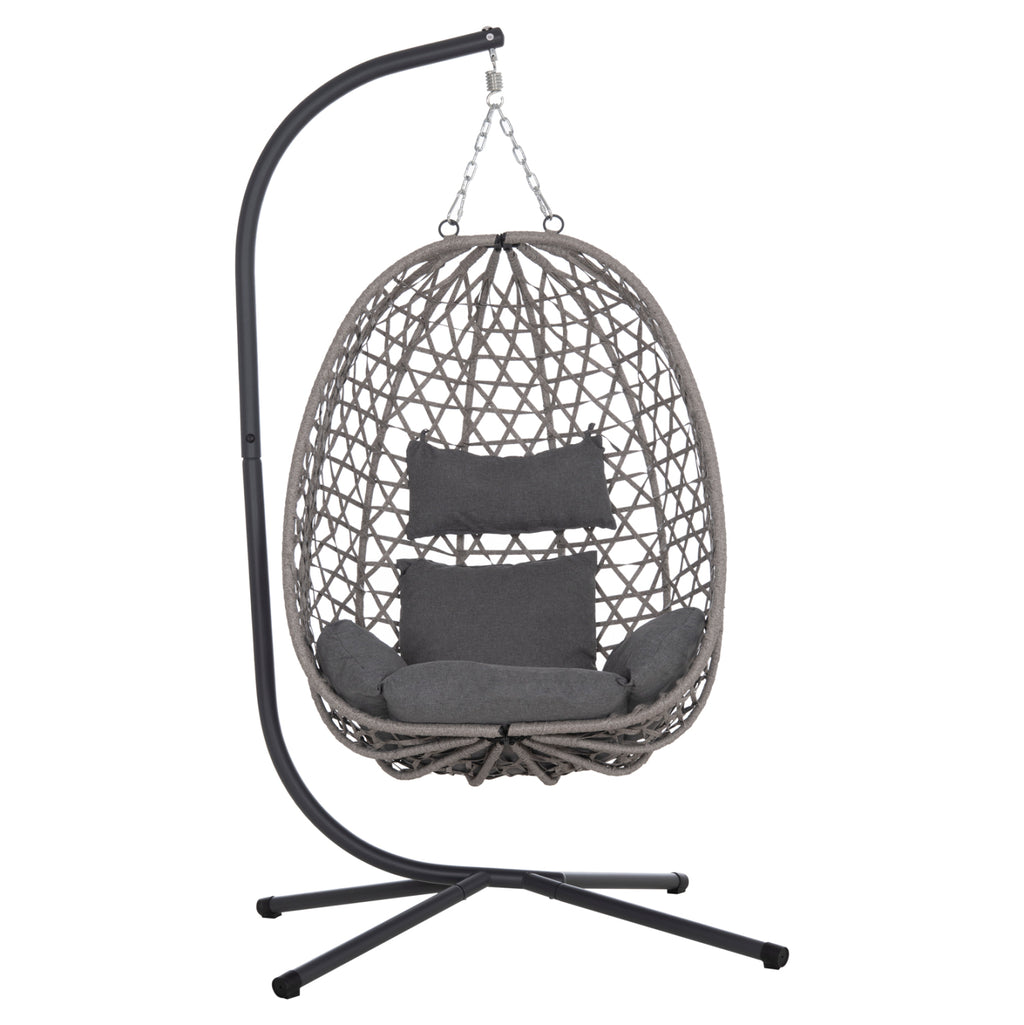 ΚΡΕΜΑΣΤΗ ΦΩΛΙΑ NESTA HM6468.01 ΓΚΡΙ ΜΕΤΑΛΛΟ & P.E.RATTAN 100x100x190Υεκ.