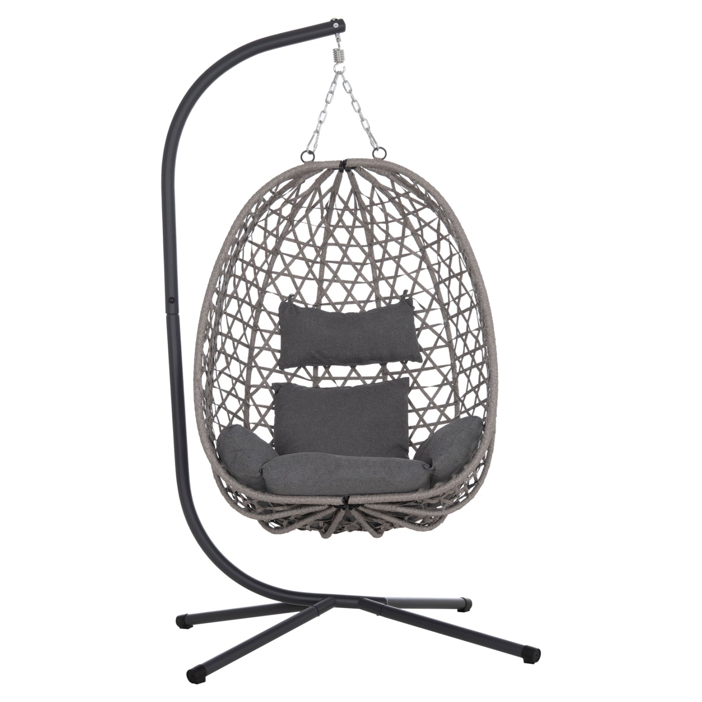 ΚΡΕΜΑΣΤΗ ΦΩΛΙΑ NESTA HM6468.01 ΓΚΡΙ ΜΕΤΑΛΛΟ & P.E.RATTAN 100x100x190Υεκ.