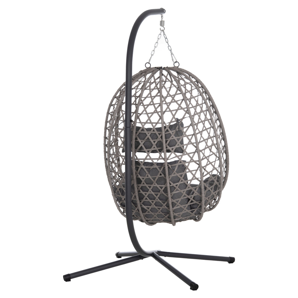 ΚΡΕΜΑΣΤΗ ΦΩΛΙΑ NESTA HM6468.01 ΓΚΡΙ ΜΕΤΑΛΛΟ & P.E.RATTAN 100x100x190Υεκ.