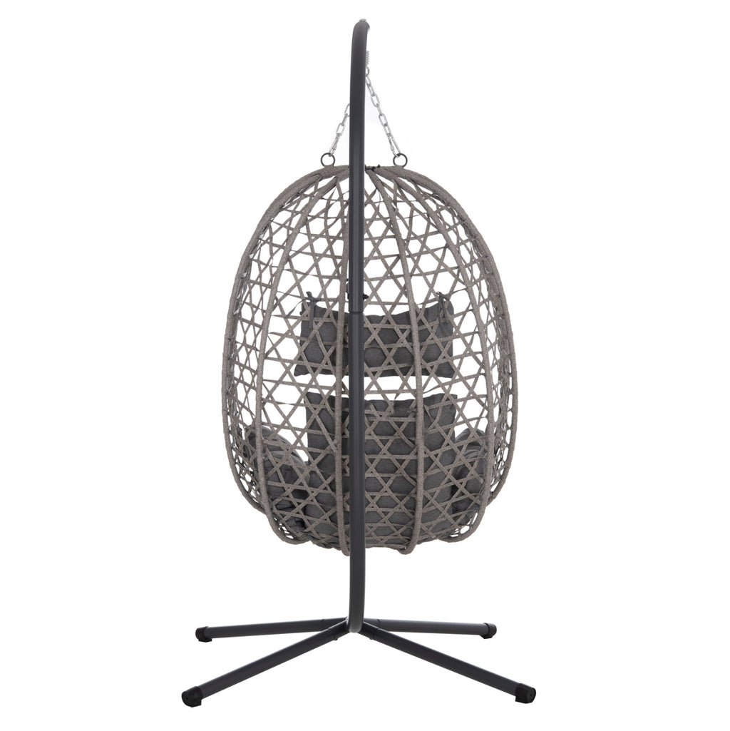 ΚΡΕΜΑΣΤΗ ΦΩΛΙΑ NESTA HM6468.01 ΓΚΡΙ ΜΕΤΑΛΛΟ & P.E.RATTAN 100x100x190Υεκ.