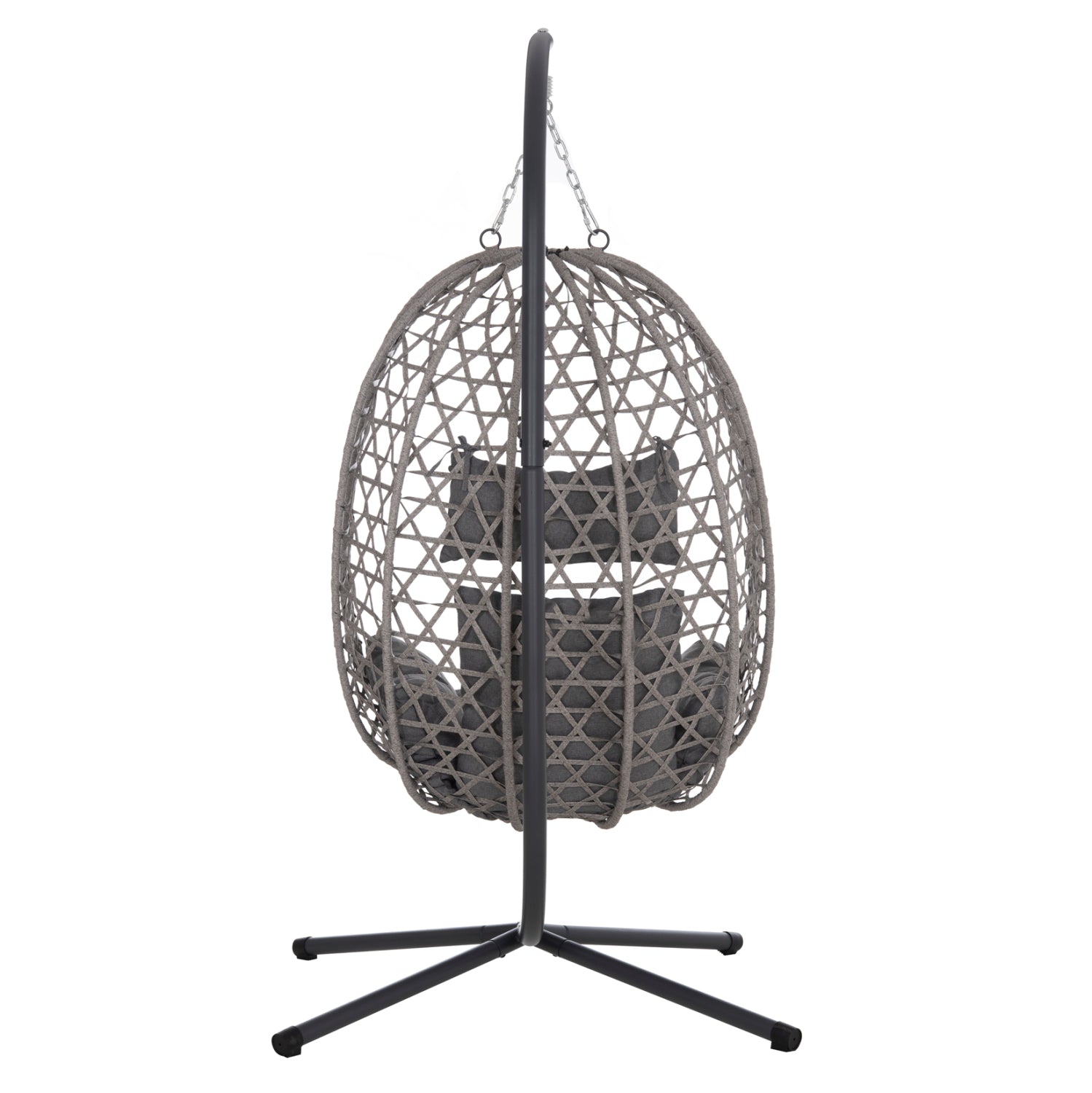ΚΡΕΜΑΣΤΗ ΦΩΛΙΑ NESTA HM6468.01 ΓΚΡΙ ΜΕΤΑΛΛΟ & P.E.RATTAN 100x100x190Υεκ.