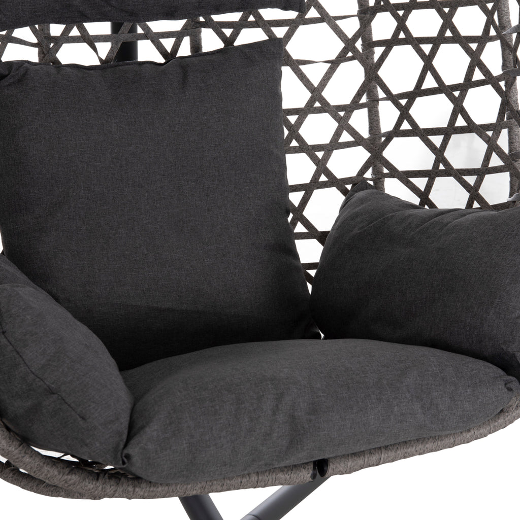 ΚΡΕΜΑΣΤΗ ΦΩΛΙΑ NESTA HM6468.01 ΓΚΡΙ ΜΕΤΑΛΛΟ & P.E.RATTAN 100x100x190Υεκ.