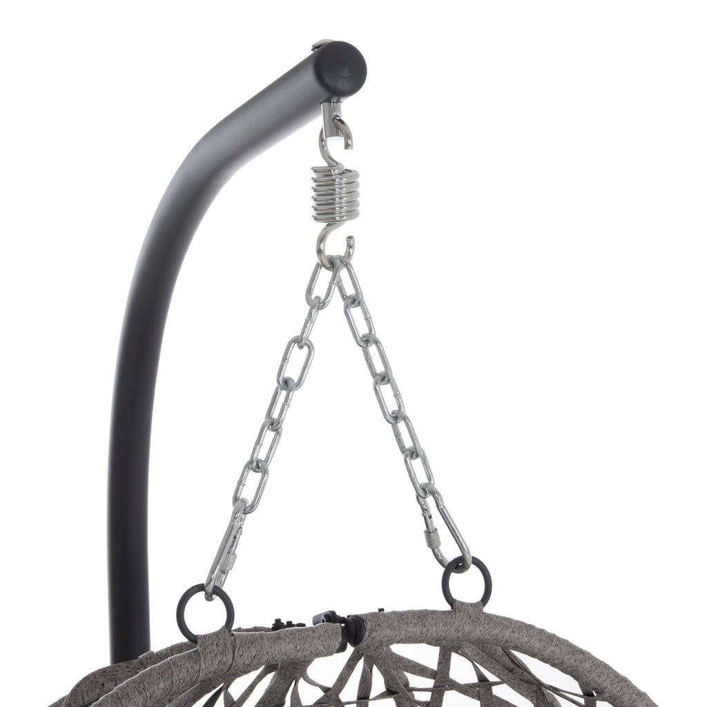 ΚΡΕΜΑΣΤΗ ΦΩΛΙΑ NESTA HM6468.01 ΓΚΡΙ ΜΕΤΑΛΛΟ & P.E.RATTAN 100x100x190Υεκ.