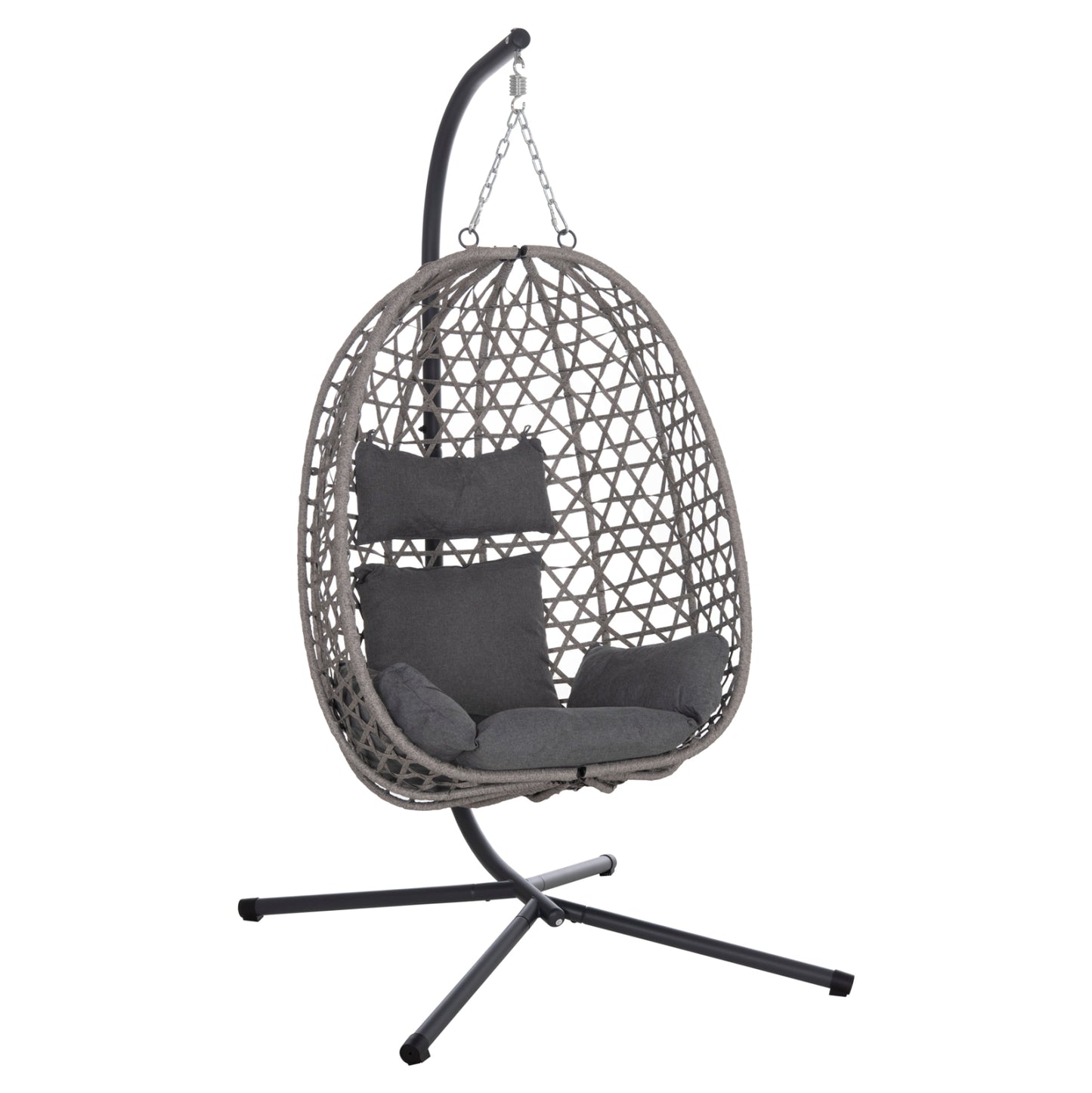 ΚΡΕΜΑΣΤΗ ΦΩΛΙΑ NESTA HM6468.01 ΓΚΡΙ ΜΕΤΑΛΛΟ & P.E.RATTAN 100x100x190Υεκ.