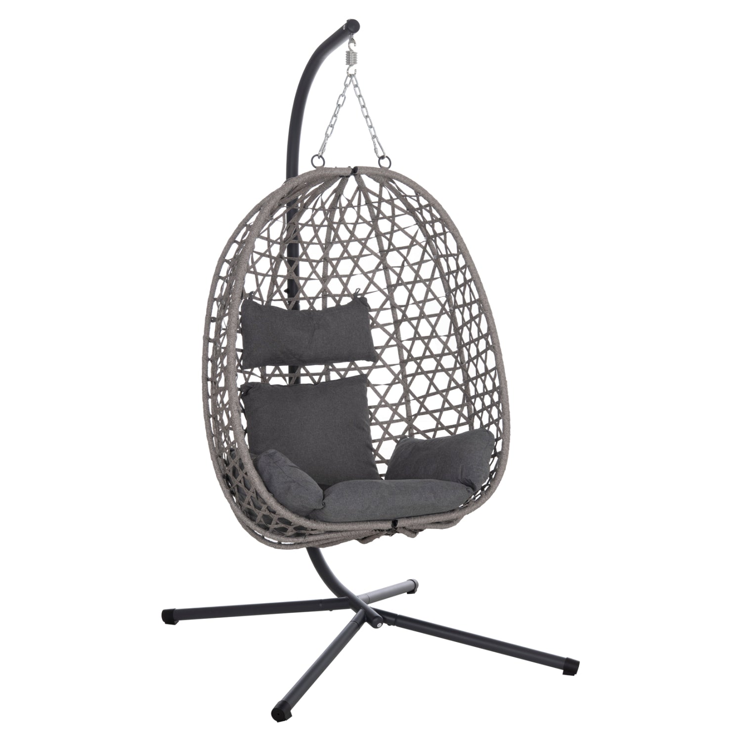ΚΡΕΜΑΣΤΗ ΦΩΛΙΑ NESTA HM6468.01 ΓΚΡΙ ΜΕΤΑΛΛΟ & P.E.RATTAN 100x100x190Υεκ.