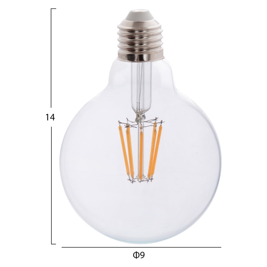 ΛΑΜΠΤΗΡΑΣ GLOBO LED FILAMENT 8W E27 2700K ΔΙΑΦΑΝΟΣ DIMMABLE HM4050.01