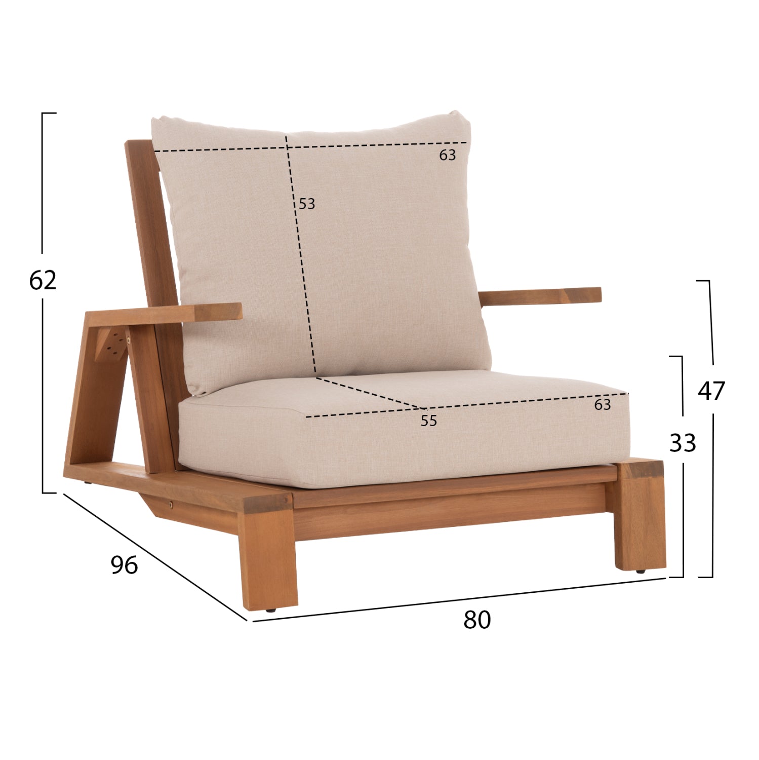 LOUNGE ΣΕΤ MIREX HM10893 ΤΡΑΠΕΖΑΚΙ & 2 ΠΟΛΥΘΡΟΝΕΣ--ΞΥΛΟ ΑΚΑΚΙΑΣ--ΕΚΡΟΥ ΜΑΞΙΛΑΡΙΑ