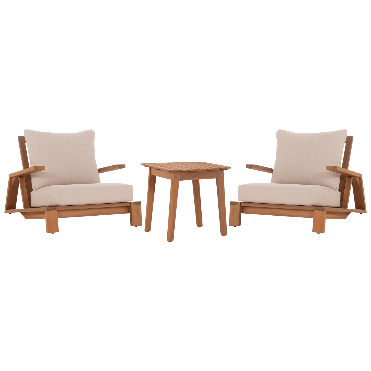 LOUNGE ΣΕΤ MIREX HM10893 ΤΡΑΠΕΖΑΚΙ & 2 ΠΟΛΥΘΡΟΝΕΣ--ΞΥΛΟ ΑΚΑΚΙΑΣ--ΕΚΡΟΥ ΜΑΞΙΛΑΡΙΑ