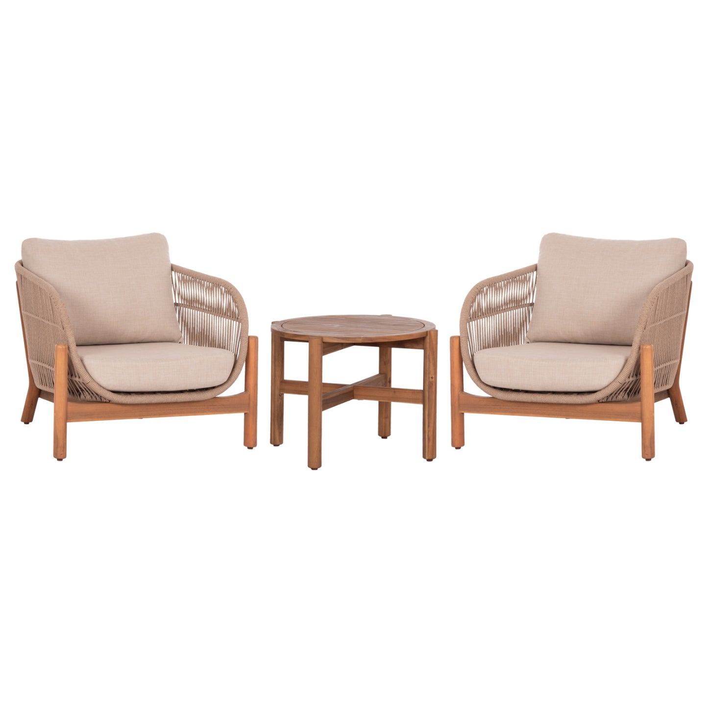 LOUNGE ΣΕΤ SANJI HM21214 ΤΡΑΠΕΖΙ & 2 ΠΟΛΥΘΡΟΝΕΣ--ΞΥΛΟ ΑΚΑΚΙΑΣ-ΑΛΟΥΜΙΝΙΟ-ΣΧΟΙΝΙ