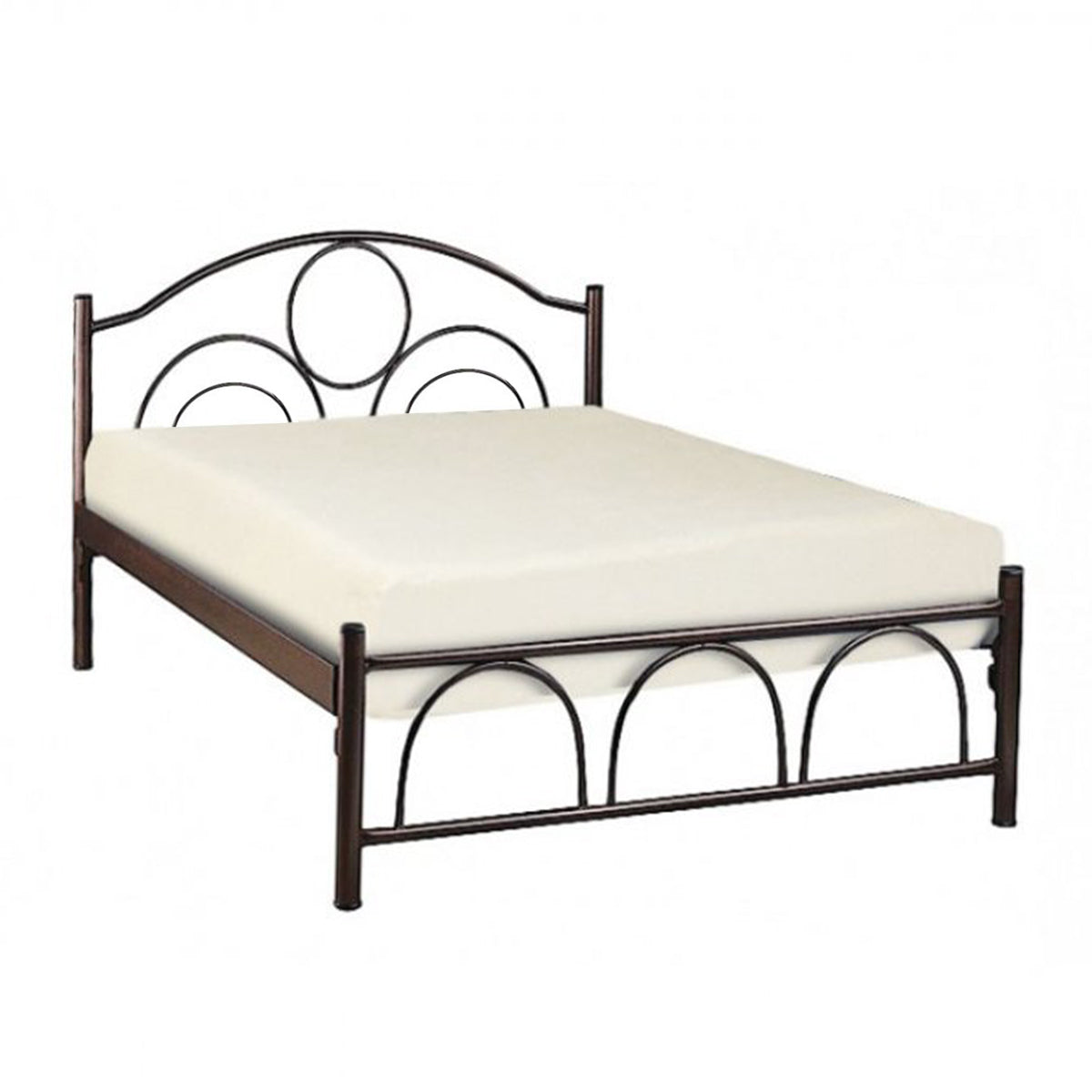 ΜΕΤΑΛΛIKO ΚΡΕΒΑΤΙ ΚΥΚΛΟΣ 150x200x90Yεκ. ΚΑΦΕ HM10366.01