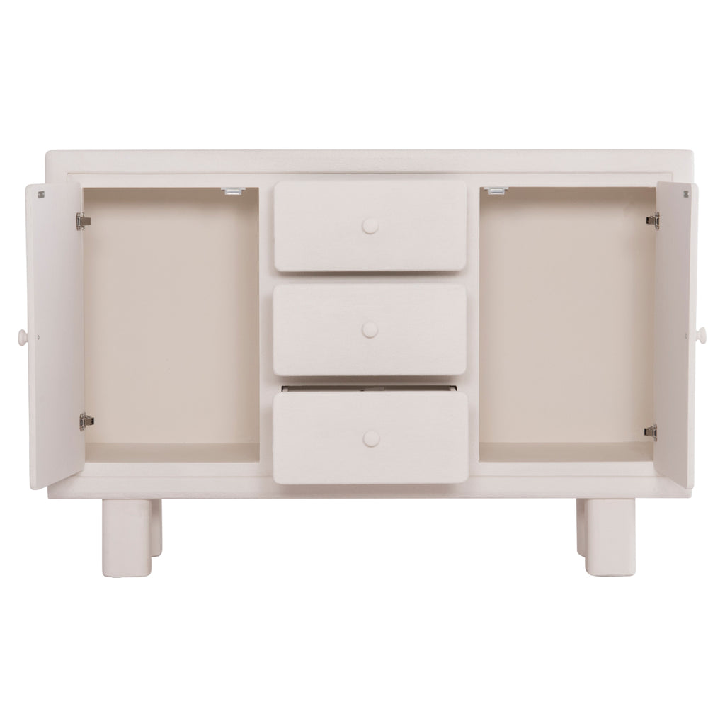 ΜΠΟΥΦΕΣ ΣΕΙΡΑ SANTORINI HM18048 MDF ΣΕ ΥΠΟΛΕΥΚΟ ΧΡΩΜΑ-3 ΣΥΡΤΑΡΙΑ & 2 ΠΟΡΤΕΣ 120x38x80Υεκ.