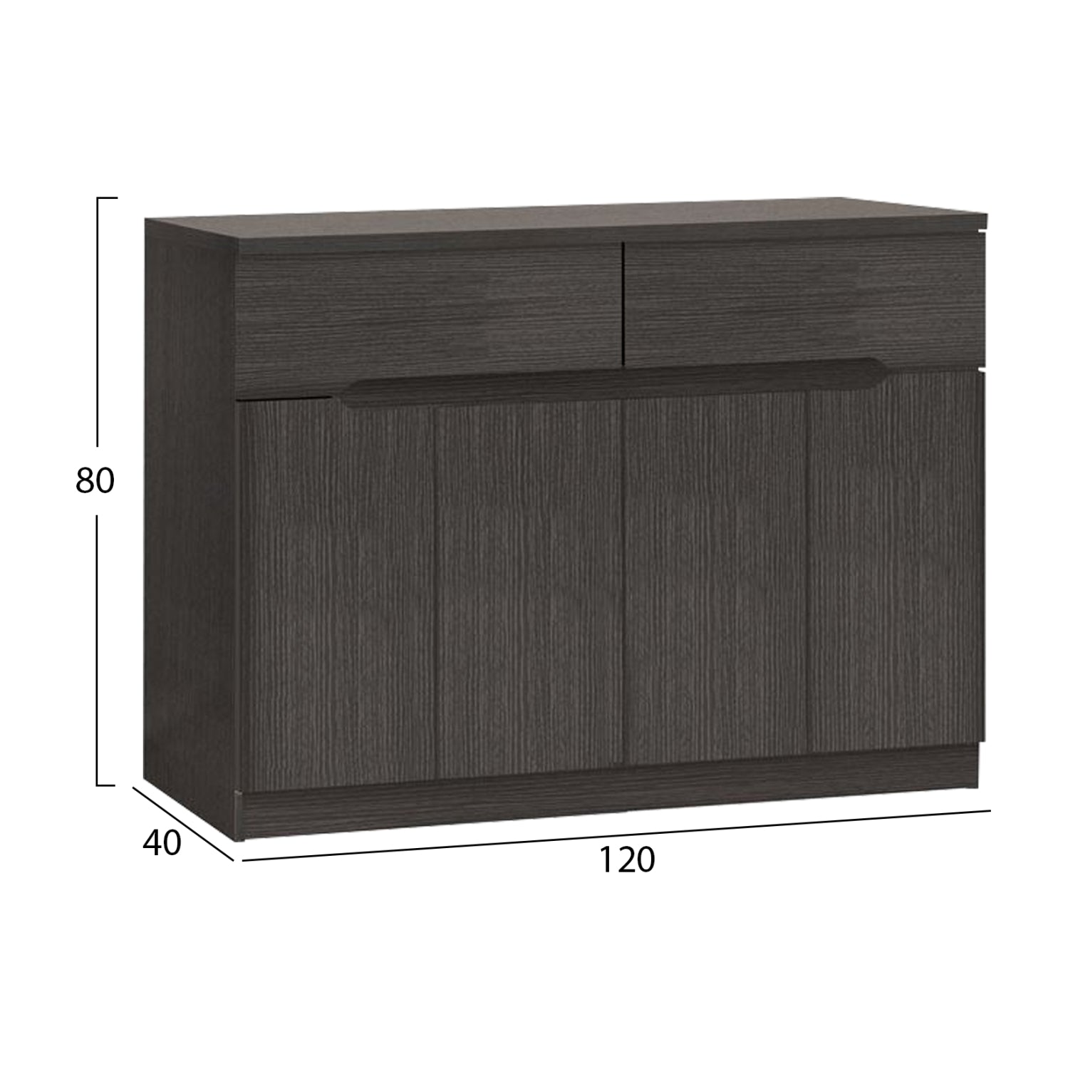 ΜΠΟΥΦΕΣ JOLENE HM2234.01 2 ΣΥΡΤΑΡΙΑ & 4 ΠΟΡΤΕΣ ZEBRANO 120X40X80εκ.