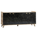 ΜΠΟΥΦΕΣ ΜΕΛΑΜΙΝΗΣ HM9045.01 NATURAL WOOD - ΜΑΥΡΟ ΜΑΡΜΑΡΟ 180x41x77,8Y εκ.