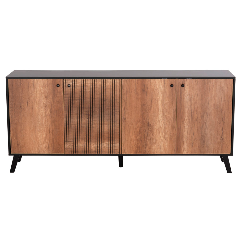 ΜΠΟΥΦΕΣ ΜΕΛΑΜΙΝΗΣ KRUDEN HM9446.11 ΜΑΥΡΟ-ΦΥΣΙΚΟ 180x40x78.6Υεκ.