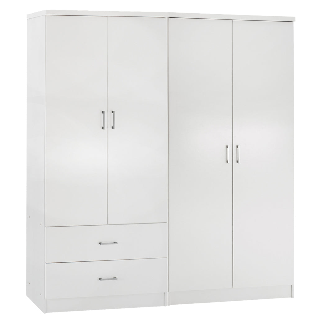ΝΤΟΥΛΑΠΑ 4-ΦΥΛΛΗ ΜΕ 2 ΣΥΡΤΑΡΙΑ JENNA HM11351.05 ΜΕΛΑΜΙΝΗ ΣΕ ΛΕΥΚΟ 160x43x181Υ
